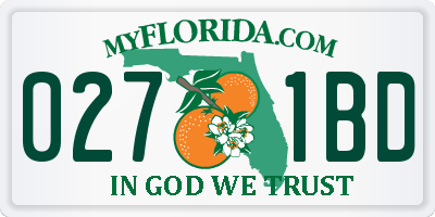 FL license plate 0271BD