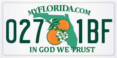 FL license plate 0271BF