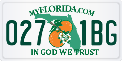 FL license plate 0271BG