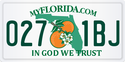 FL license plate 0271BJ