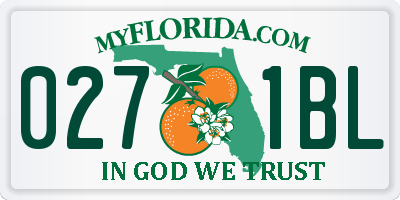 FL license plate 0271BL