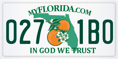 FL license plate 0271BO