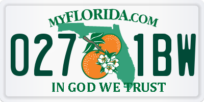 FL license plate 0271BW