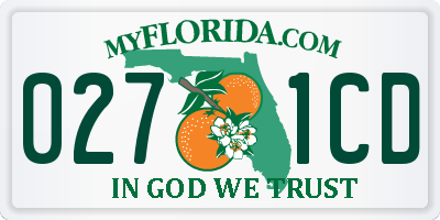 FL license plate 0271CD