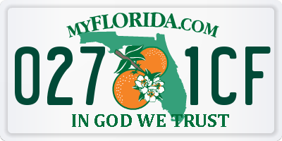 FL license plate 0271CF