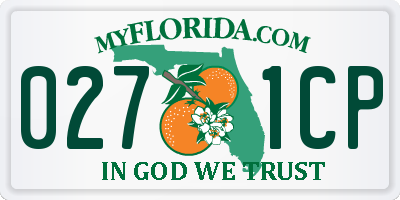 FL license plate 0271CP