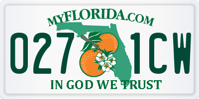 FL license plate 0271CW