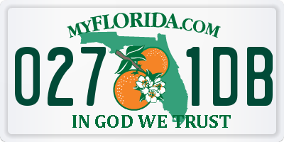 FL license plate 0271DB