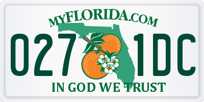 FL license plate 0271DC
