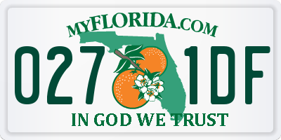FL license plate 0271DF