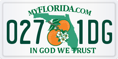 FL license plate 0271DG