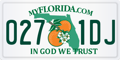 FL license plate 0271DJ