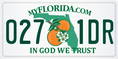 FL license plate 0271DR