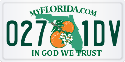 FL license plate 0271DV