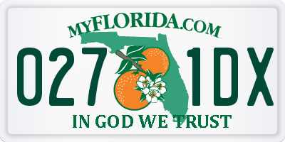 FL license plate 0271DX