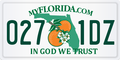 FL license plate 0271DZ