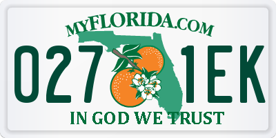 FL license plate 0271EK