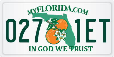 FL license plate 0271ET
