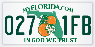 FL license plate 0271FB