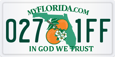FL license plate 0271FF
