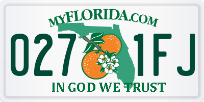 FL license plate 0271FJ