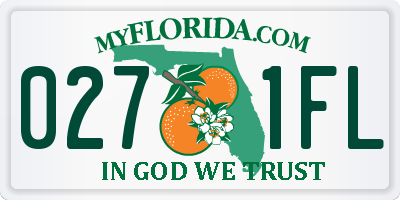 FL license plate 0271FL