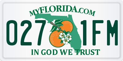 FL license plate 0271FM