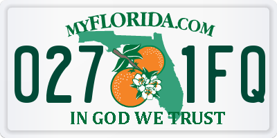 FL license plate 0271FQ