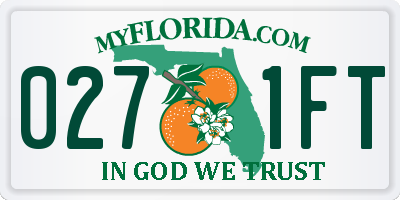 FL license plate 0271FT