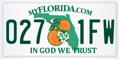 FL license plate 0271FW