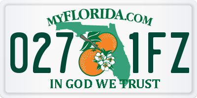 FL license plate 0271FZ