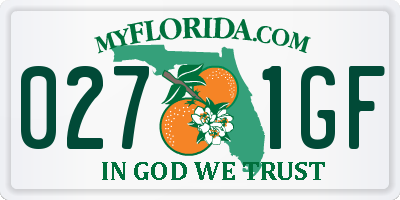 FL license plate 0271GF