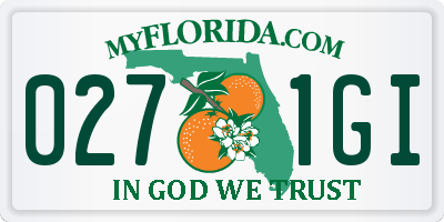 FL license plate 0271GI