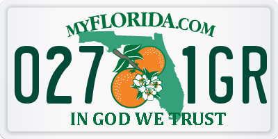 FL license plate 0271GR