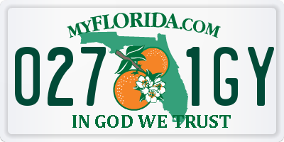 FL license plate 0271GY