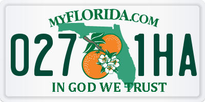 FL license plate 0271HA