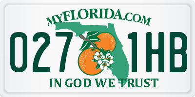 FL license plate 0271HB
