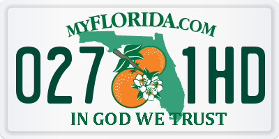 FL license plate 0271HD