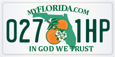 FL license plate 0271HP