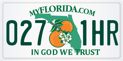FL license plate 0271HR