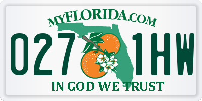 FL license plate 0271HW