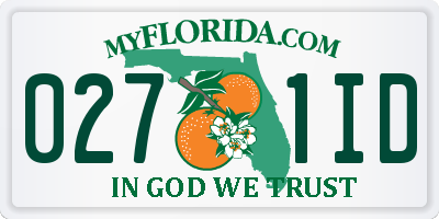 FL license plate 0271ID
