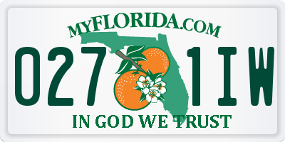 FL license plate 0271IW