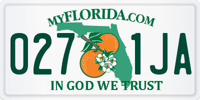 FL license plate 0271JA