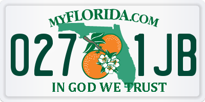 FL license plate 0271JB