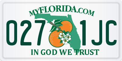 FL license plate 0271JC