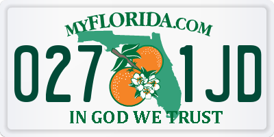 FL license plate 0271JD