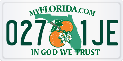 FL license plate 0271JE