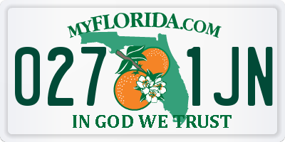 FL license plate 0271JN