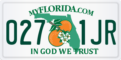 FL license plate 0271JR